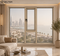 Ventana Abatible de Aluminio para el Sudeste Asiático con Rotura de Puente Térmico, Doble/Triple Vidrio Low-E y Aislamiento Térmico para Villas