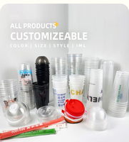Gobelet en plastique transparent jetable respectueux de l'environnement, gobelet blister, gobelet à bulles, gobelet à café en plastique PP avec couvercle