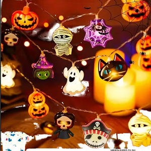 Guirlande lumineuse LED fantôme, momie, crâne pour Halloween, à piles, pour ambiance intérieure, décoration de fête et de festival - Product Image 1