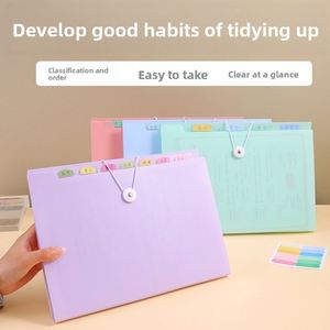 A4 Folder Wholesale Thickened Transparent Inner Pages Student Test Paper <b>Storage</b> Multi-Layer Accordion <b>File</b> Zipper Can Print - Product Image 2