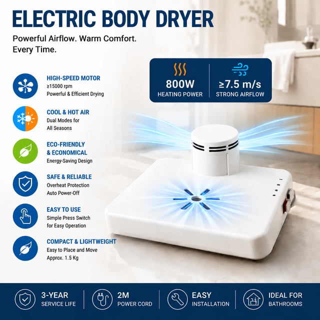 Home Electric Body Dryer Bathroom Wall Mounted Air Dryer for After Shower Use