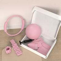 Ensemble d'équipements de Pilates et de yoga, comprenant un anneau, une balle, un bloc de yoga en mousse EVA, une sangle de yoga, des poids de cheville réglables, des accessoires de yoga, et un coffret cadeau