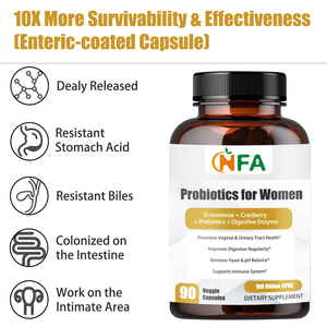 Probióticos OEM ODM para Mujeres con D-Manosa, Arándano, Prebióticos, Enzimas Digestivas, 100 Mil Millones de UFC, Suplemento Dietético - Product Image 3