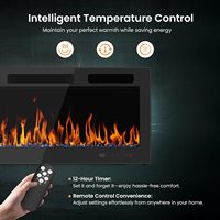 Cheminée électrique murale réaliste à 12 couleurs avec insert de 50 pouces, 1500 W, montée au mur, minuterie programmable sur 12 heures