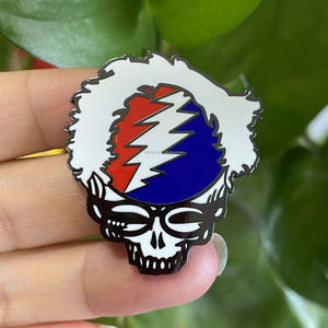 Pin de esmalte suave y duro de Grateful <span class=keywords><strong>Dead</strong></span> personalizado, roba tu cara, forma Irregular, patrón colorido, accesorios de Metal, alfileres para sombreros - Product Image 1