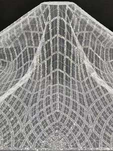 लक्जरी विंटेज पुष्प हस्तनिर्मित बेडेड अनुक्रमित कशीशीदांकित कशीदाकारी पर्यावरण के लिए टिकाऊ दुल्हन घूंघट शाम पोशाक टले मोती - Product Image 4