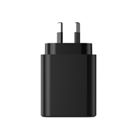 Pengisi Daya Cepat GaN 33 Watt 30W 3 Port Usb c Adaptor Daya untuk Pengisi Daya Iphone 13 14 Adaptor AU 2C1A