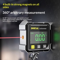 Inclinomètre magnétique à quatre côtés avec double laser, mini niveau laser, jauge d'angle électronique, outil de mesure de pente