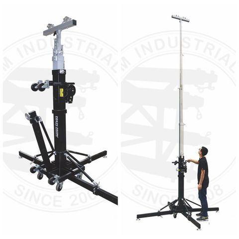 Lifting tower hanging line array speakers and lights with aluminum ...