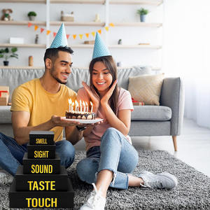 7999 elegante negro cinco sentidos cumpleaños apilamiento anidamiento Cajas de Regalo con tapas para marido novio Valentine Senses Cajas de Regalo - Product Image 4