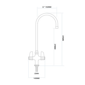 Chrome Dual Lever Kitchen Tap, Deck Mount High Arc Kitchen Faucet, <b>Hot</b> & <b>Cold</b> Water Mixer for Sink - Product Image 2