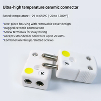 Connecteur de thermocouple de type K personnalisé, thermocouple céramique haute température, broche plate ronde, pour l'approvisionnement des usines de carbone