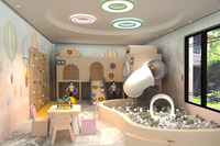 Ensemble de jeu compact tout-en-un avec clôture et piscine à balles pour la maison, le jardin, les petites écoles et les salles d'activités des églises