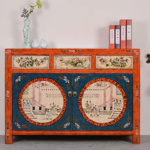 無垢材 ヴィンテージ 中国風 キャビネット テレビ台 環境配慮型 手描き 多機能 サイドボード ダイニング 玄関 キッチン ホテル用 - Product Image 6