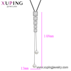 Xuping-suéter largo con perlas cuadradas <span class=keywords><strong>multicolor</strong></span> para mujer, diseño popular a la moda, cadena larga, collar, 01120 - Product Image 2
