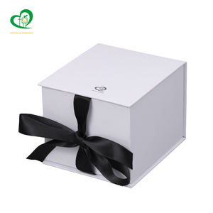 Caja de Regalo Magnética Blanca Rígida Personalizada, Impermeable, de Fabricación Precisa, para Recuerdos de Boda, Cosméticos, Joyería, Diseño de Lazo - Product Image 1