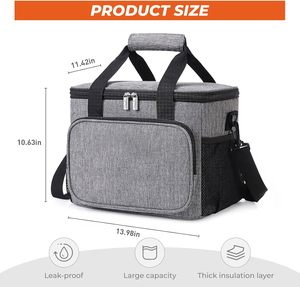 Factory Wholesaler High Quality Reusable Thermal Insulated Grocery Cool Carry Cooler Lunch Bag for Adult Men Women - Product Image 2