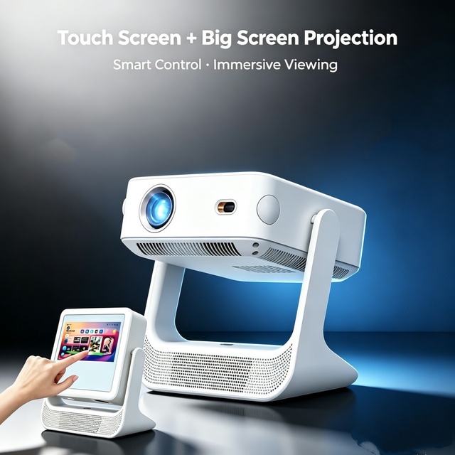Factory Direct 2026 New Dual-Screen Touch Projector Wholesale for Export Compact Home Use HD Portable Projector