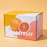 Boîte d'emballage en gros pour pamplemousses, carton ondulé robuste et imperméable en papier kraft, boîte de transport pour légumes avec poignée