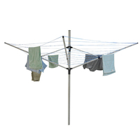 SANIPRO Grand Séchoir à Linge Rotatif Rétractable de 50m en Forme de Parapluie pour Jardin