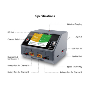 เครื่องชาร์จแบตเตอรี่ FPV รุ่นใหม่ D6 Ultra AC 300W GaN+SiC DC 650W ช่องคู่ สำหรับแบตเตอรี่ 1-6S Lipo LiHV/NiZn/Nicd/NiMH อุปกรณ์เสริมสำหรับโดรน FPV - Product Image 2