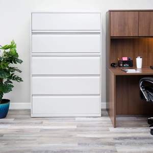 Meuble de classement latéral Essendant Alera gris clair en acier métallique verrouillable pour banque, entrepôt, salle de sport, atelier - Product Image 6