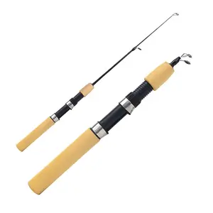 Mini vara de pesca de camarão, 60cm, 80cm e 100cm, vara de pesca telescópica de carbono, para pesca no gelo