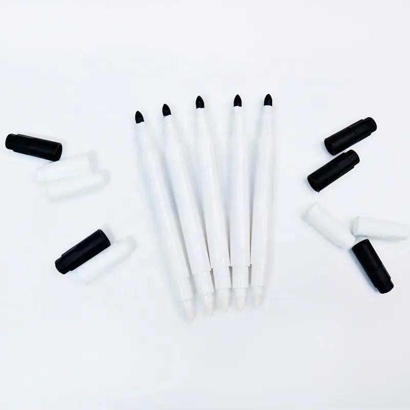 새로운 디자인 드라이 지우기 흑백 2 색 더블 엔드 화이트 보드 마커 펜 쓰기 유리 창