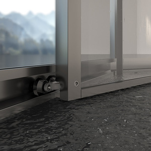 Puerta Corredera de Vidrio Templado en Forma de Diamante con Marco para Hoteles, Casas de Huéspedes, Baños, Separación de Zonas Secas y Húmedas, Cuarto de Ducha - Product Image 4