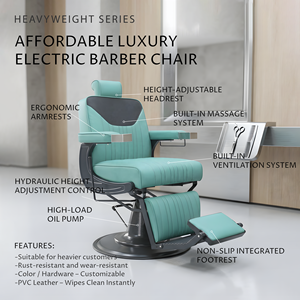 Sillón de Barbería Eléctrico de Lujo, Reclinable y con Inclinación Ajustable, con Reposapiés, Mueble Profesional para Peluquería - Product Image 2