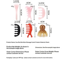 Peigne de massage en résine à cinq doigts pour la santé des méridiens, outil de massage de la tête en forme de pieuvre pour la thérapie des points d'acupuncture faciale à usage domestique