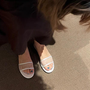 Sandalias planas de cuero genuino con una tira y malla para mujer, de punta abierta y redonda, 2 en 1, a la moda, versátiles, tipo chancla, novedad de verano 2026 - Product Image 3