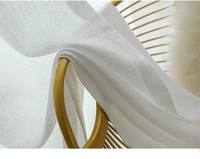Rideau occultant blanc en tissu uni pour balcon, rideau en faux lin froissé pour baies vitrées
