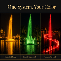Fontaine à brume City Plaza avec laser RGB LED DMX512 PLC IP68 SS304 316, contrôle IA, CE RoHS OEM, pour parcs, hôtels, complexes hôteliers, extérieur