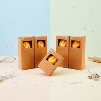 Scatola per Pasticceria Personalizzata in Carta Kraft Ecologica con Finestra e Rivestimento in Spugna per Cupcake e Dolci, Basso MOQ, Vendita all'Ingrosso