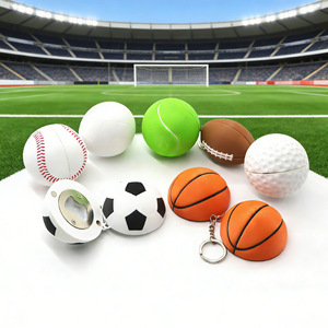 Llavero Abridor de Botellas Magnético Portátil con Forma de Balón de Fútbol, Tenis o Baloncesto, Diseños Multideportivos, Duradero - Product Image 5