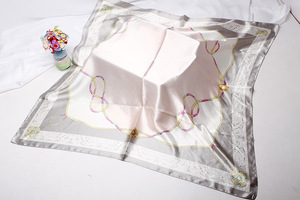 Wholesale Custom Logo Printed 90cm <b>Square</b> Polyester <b>Scarf</b> for Women Ethnic Headband & Bandana Custom Design Four Seasons YHK0046 - Product Image 6