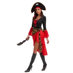 Disfraz de Cosplay de Capitán Jack para <span class=keywords><strong>mujer</strong></span> adulta, mascarada de Halloween, espectáculo de <span class=keywords><strong>pirata</strong></span> caribeño, ropa con pantalones y Top - Product Image 4