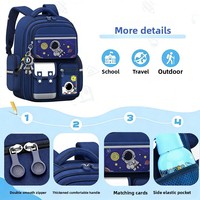 Juego de Mochilas Escolares de Tela Oxford de Tres Piezas Astronauta para Estudiantes de Primaria, Nueva Mochila