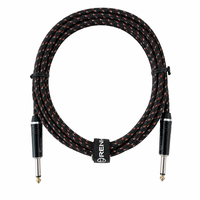 Câble audio professionnel OEM CH-G010 TS pour guitare, mâle-mâle, blindé en spirale, gaine en PVC, conducteur en cuivre sans oxygène, câble en tweed