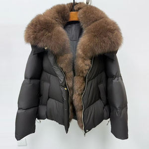 Cappotto JANVENY Imbottito Caldo in Piumino d'Anatra Bianca da <span class=keywords><strong>Donna</strong></span> Nuovi Abiti <span class=keywords><strong>Invernali</strong></span> Collo in Pelliccia di Volpe Naturale Piumino Parka Femminile - Product Image 1