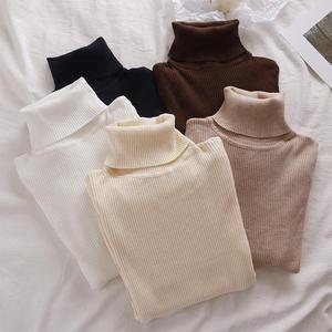 Pull en maille à col montant pour femme, couleur unie, coupe ajustée, manches longues, haut de gamme, élégant, sous-vêtement, tailles S-M-L-XL, en tissu chenille et élasthanne - Product Image 4