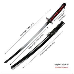 ดาบไม้คอสเพลย์อนิเมะ <span class=keywords><strong>BLEACH</strong></span> ซันปาคุโตะ 41 นิ้ว คุโรซากิ อิจิโกะ นิวมูน เทนสะ ซันเกตสึ พร้อมเข็มขัดและที่เก็บดาบ - Product Image 3