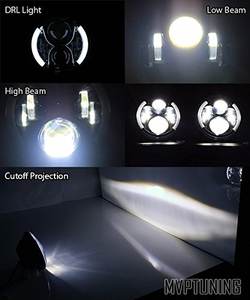 RACEPRO 7 pollici LED <span class=keywords><strong>faro</strong></span> moto Hi/anabbaglianti indicatori di direzione con E Mark numero 7 "proiettore fari moto - Product Image 5