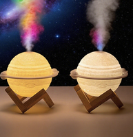 Lampe lunaire USB portable, humidificateur d'air à brume fraîche Jupiter avec veilleuse pour les fournitures de fête d'Halloween