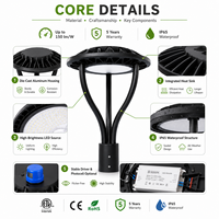 Chips de alta calidad 3030SMD 150lm/W IP65 Sensor de fotocélula impermeable post Top slip instalación LED jardín exterior post Top Light