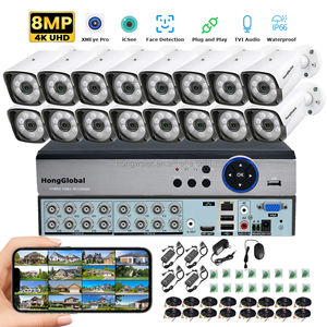 <span class=keywords><strong>Kit</strong></span> Système de Caméra de Sécurité HongGlobal 8MP 16 Canaux DVR <span class=keywords><strong>Maison</strong></span> AHD Analogique Vision Nocturne 4K pour Intérieur Extérieur <span class=keywords><strong>Surveillance</strong></span> IP CCTV - Product Image 1