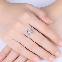 Bague de fiançailles personnalisable de haute qualité pour femme, style bohème, en argent sterling avec moissanite, placage rhodium, sertissage à griffes, certifiée GRA