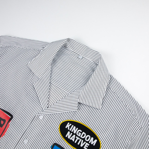 Custom Button Down Short Sleeve <strong>Western</strong> <strong>Shirts</strong> <strong>for</strong> <strong>Men</strong> Wholesale Boxy Fit Stripe Patch Embroidery Prints <strong>Men's</strong> Casual <strong>Shirts</strong> - Product Image 5
