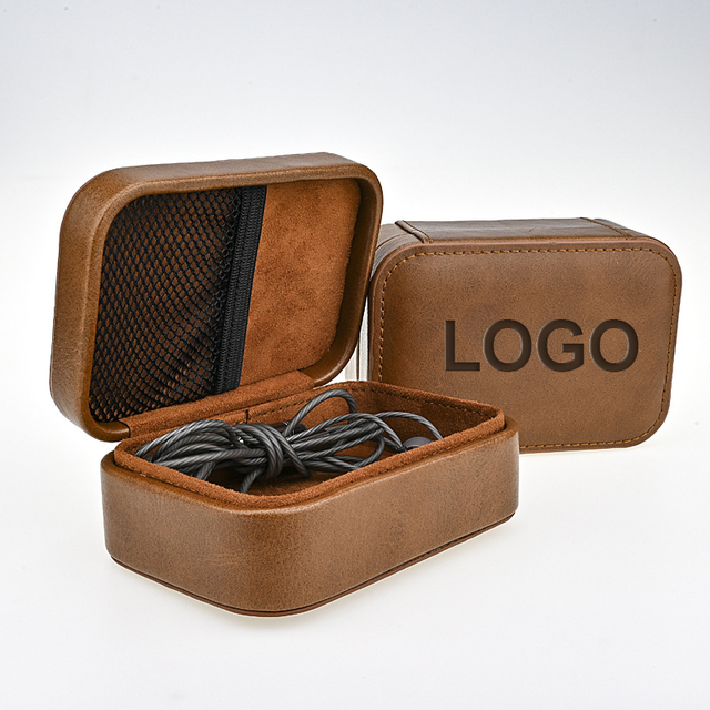 Customized Cable Case Flip Luxury Leather Storage Earphone Case Cover for Tin Audio T2 T3 T2 PRO Earphones